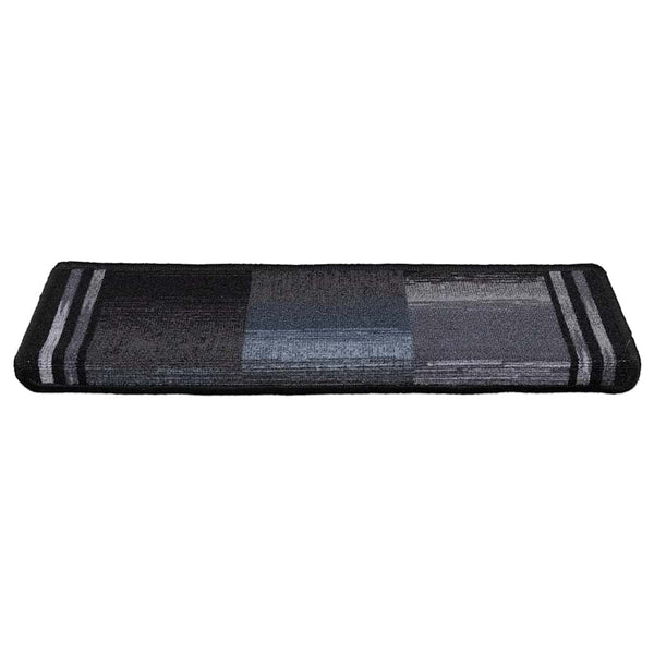 vidaXL Stair Mats Self-Adhesive 10 pcs 65x21x4 cm Black Grey