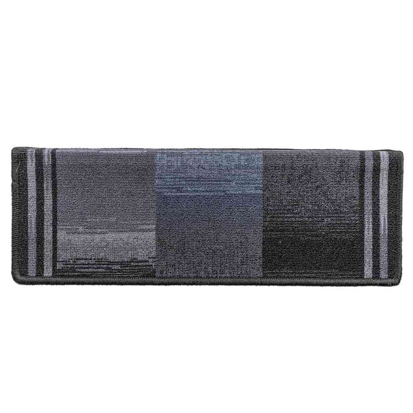 vidaXL Stair Mats Self-Adhesive 10 pcs 65x21x4 cm Black Grey