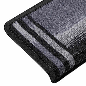vidaXL Stair Mats Self-Adhesive 10 pcs 65x21x4 cm Black Grey