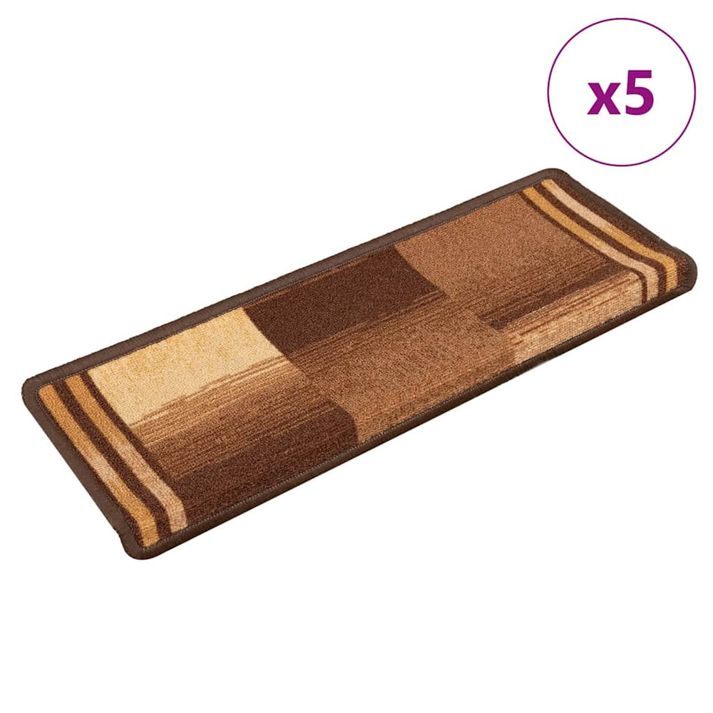 vidaXL Self-Adhesive Stair Treads 5 pcs. 65x21x4 cm Brown