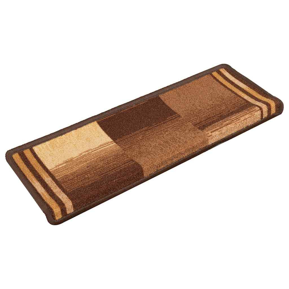 vidaXL Stair Mats Self-Adhesive 10 pcs 65x21x4 cm Brown