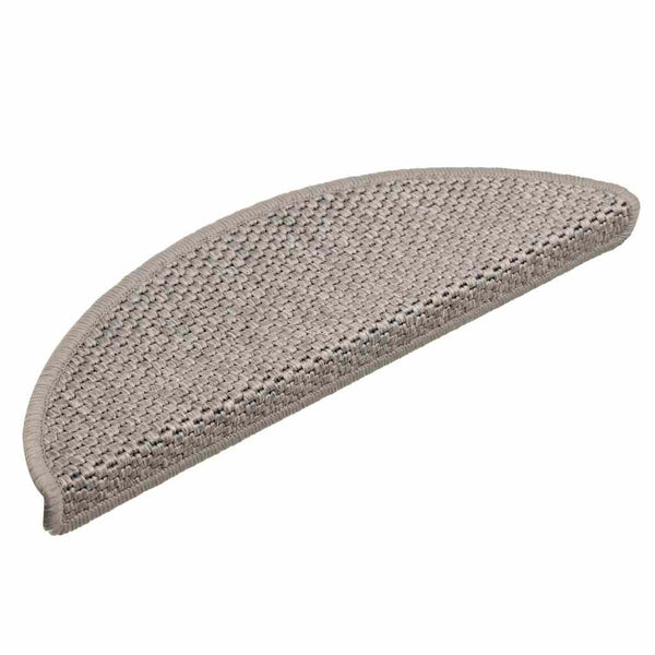 Selbstklebende Treppenmatten Sisal-Optik Silber 15er Set