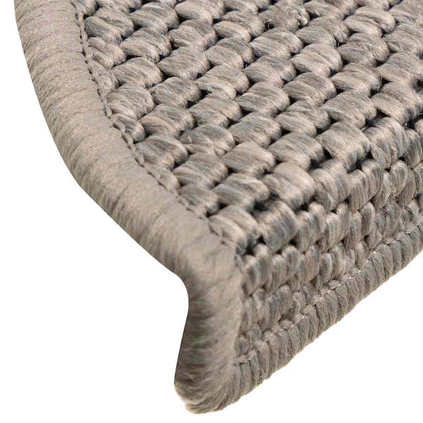 Selbstklebende Treppenmatten Sisal-Optik Silber 15er Set