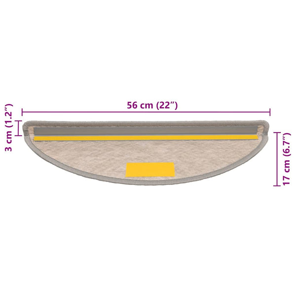 Selbstklebende Treppenmatten Sisal-Optik Silber 15er Set