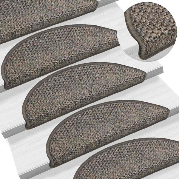 Sisal Treppenmatten Selbstklebend Grau-Beige 15 Stk