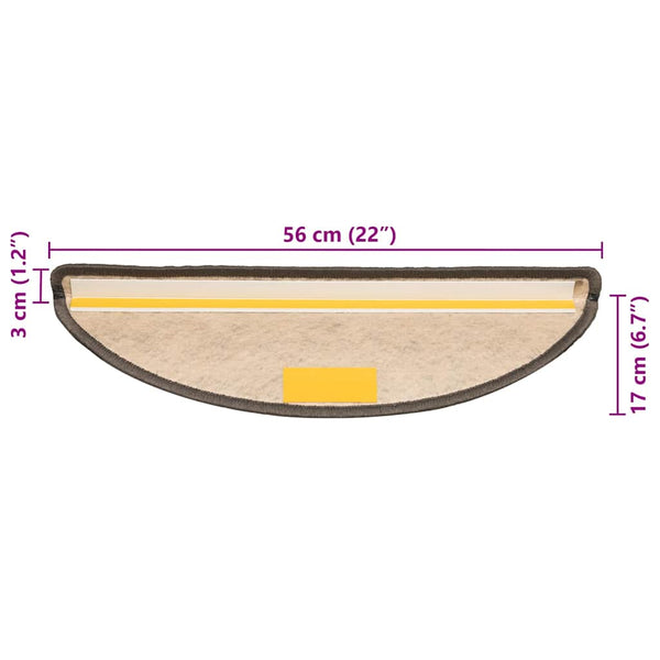 Sisal Treppenmatten Selbstklebend Grau-Beige 15 Stk