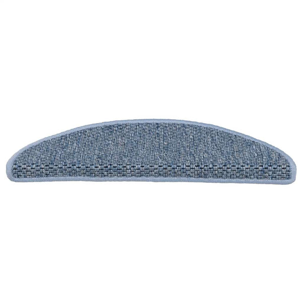 Selbstklebende Treppenmatten Sisal-Optik Blau, 15er Set