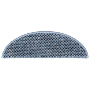 Selbstklebende Treppenmatten Sisal-Optik Blau, 15er Set