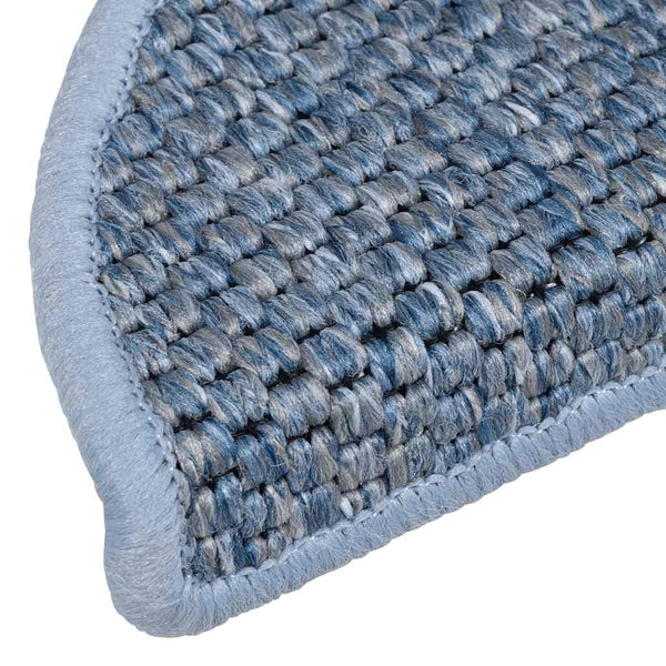 Selbstklebende Treppenmatten Sisal-Optik Blau, 15er Set
