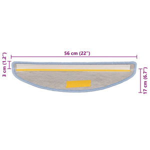 Selbstklebende Treppenmatten Sisal-Optik Blau, 15er Set