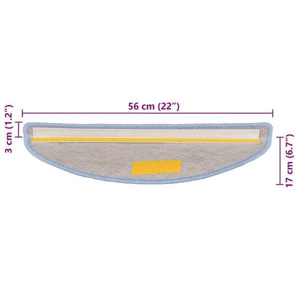 Selbstklebende Treppenmatten Sisal-Optik Blau, 15er Set
