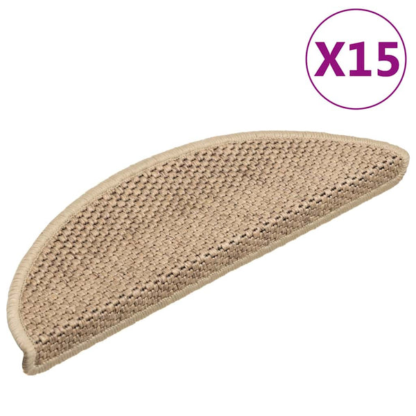 Sisal Treppenmatten Selbstklebend Sand 15er Set