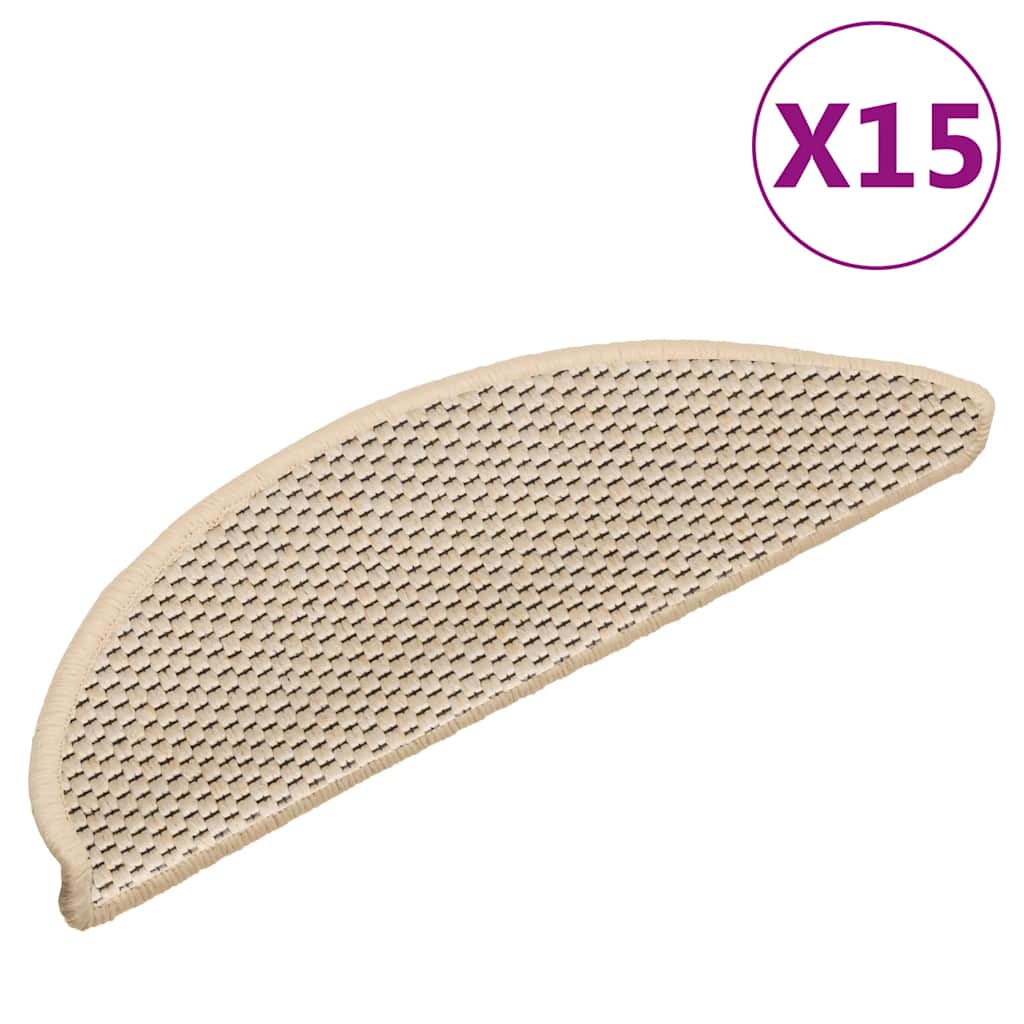 Selbstklebende Treppenmatten Sisal Optik Berber, 15er Set