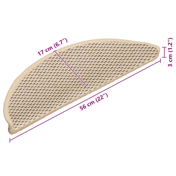 Selbstklebende Treppenmatten Sisal Optik Berber, 15er Set