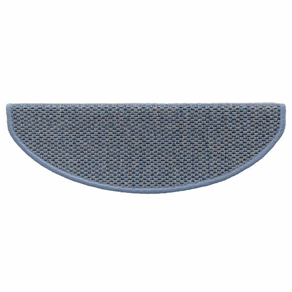 Selbstklebende Treppenmatten Sisal-Optik Blau, 15er Set