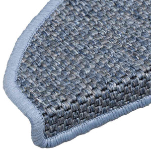 Selbstklebende Treppenmatten Sisal-Optik Blau, 15er Set
