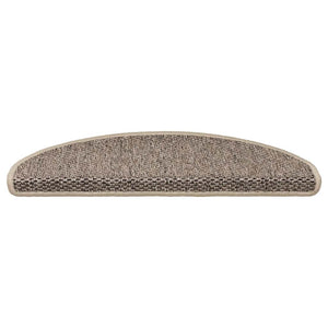 Selbstklebende Treppenmatten Sisal Dunkelbeige, 15er Set