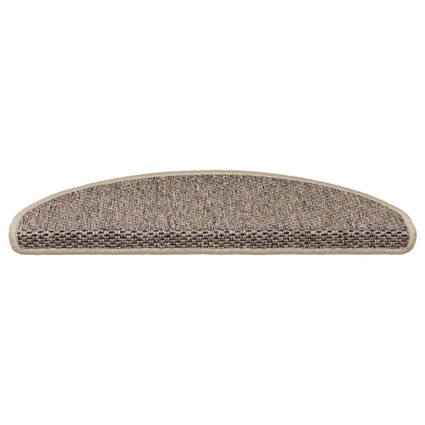 Selbstklebende Treppenmatten Sisal Dunkelbeige, 15er Set