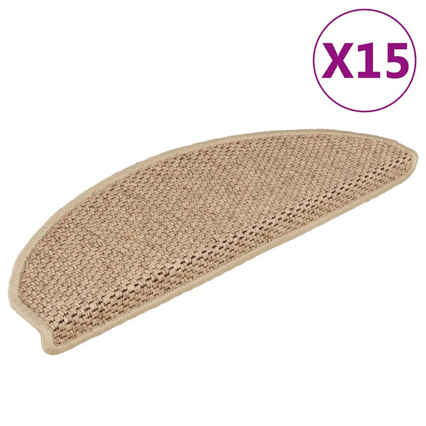 Sisal Treppenmatten Selbstklebend Sand 15 Stk.