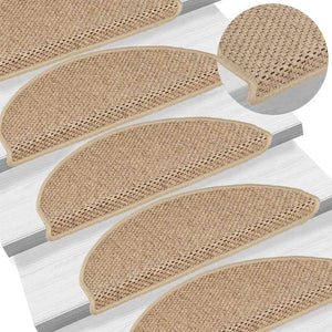 Sisal Treppenmatten Selbstklebend Sand 15 Stk.