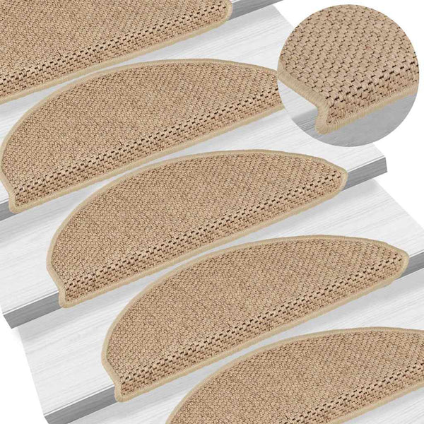 Sisal Treppenmatten Selbstklebend Sand 15 Stk.