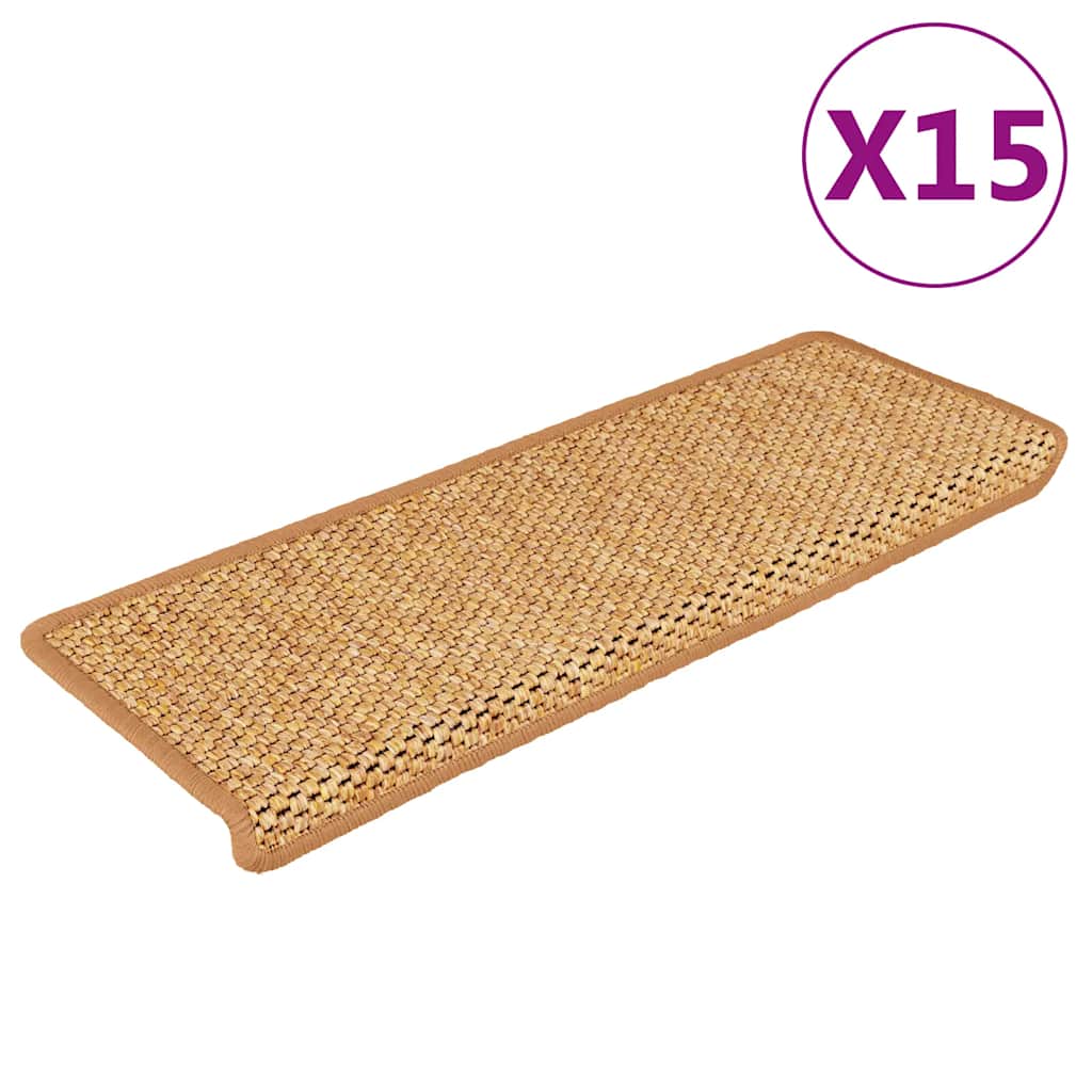 Selbstklebende Treppenmatten Sisal-Optik, 15er Set