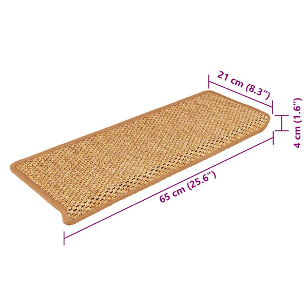 Selbstklebende Treppenmatten Sisal-Optik, 15er Set