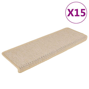 Selbstklebende Treppenmatten Sisal-Optik, 15er Set