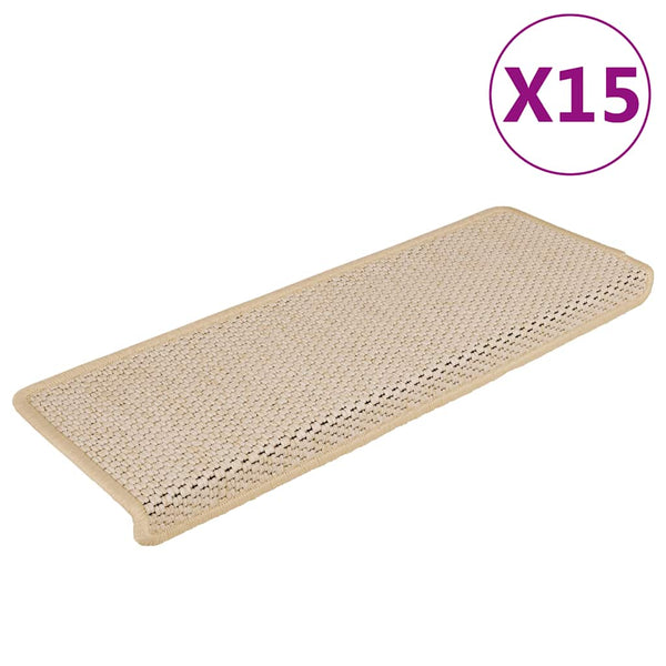 Selbstklebende Treppenmatten Sisal-Optik, 15er Set