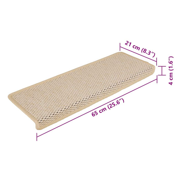 Selbstklebende Treppenmatten Sisal-Optik, 15er Set