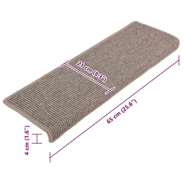 Stufenmatten Dunkelbeige 15er Set 65x21cm
