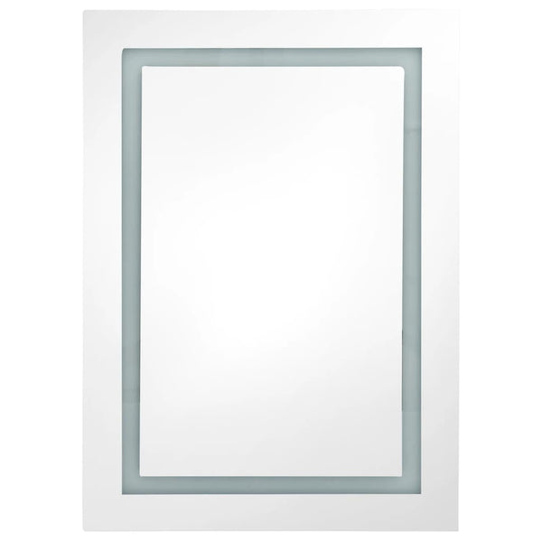 vidaXL LED Bathroom Mirror Cabinet High Gloss Grey 50x13x70 cm