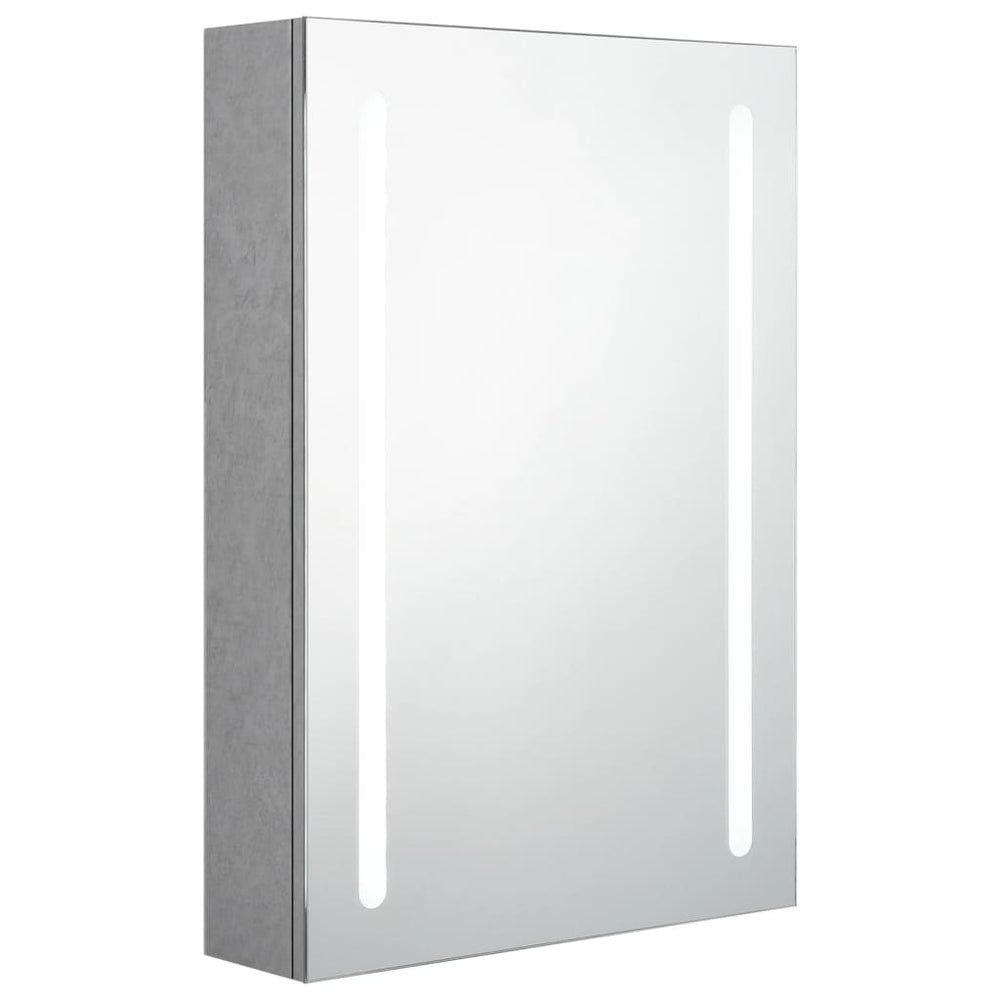 vidaXL LED Bathroom Mirror Cabinet Concrete Gray 50x13x70 cm