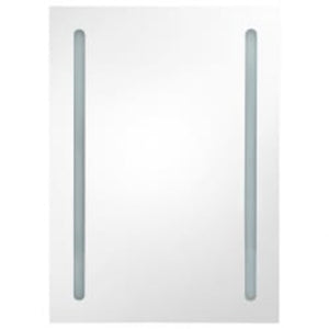vidaXL LED Bathroom Mirror Cabinet Glossy Grey 50x13x70 cm