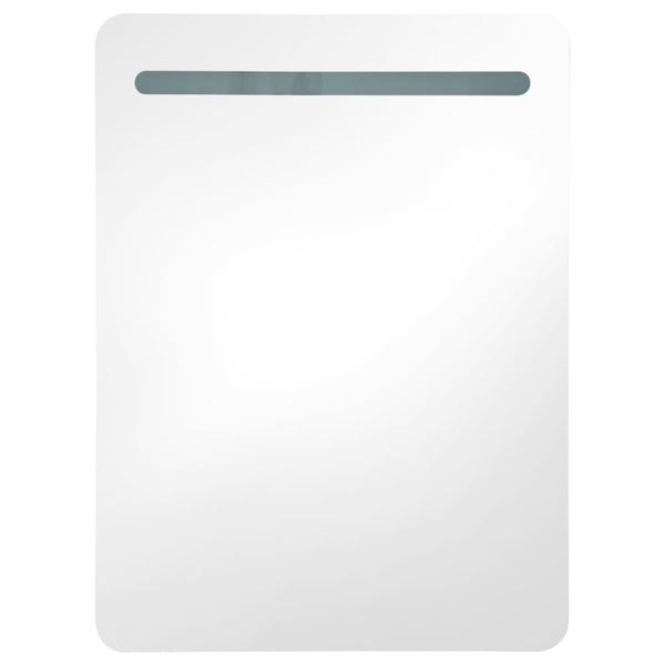 vidaXL LED Bathroom Mirror Cabinet Concrete Grey 60x11x80 cm