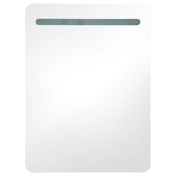 vidaXL LED Bathroom Mirror Cabinet Black 60x11x80 cm