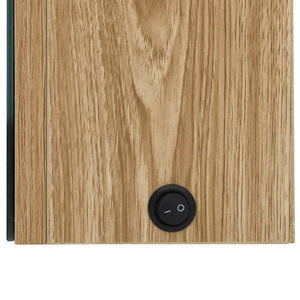 vidaXL LED Bathroom Mirror Cabinet Oak Look 62x14x60 cm