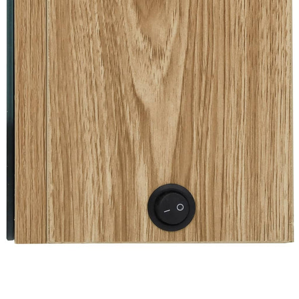vidaXL LED Bathroom Mirror Cabinet Oak Look 62x14x60 cm