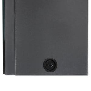 vidaXL LED Bathroom Mirror Cabinet 89x14x62 cm Glossy Grey