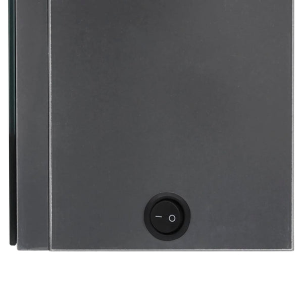 vidaXL LED Bathroom Mirror Cabinet 89x14x62 cm Glossy Grey