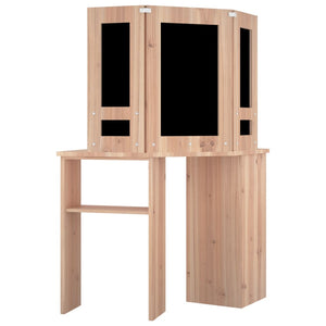 vidaXL Corner Dressing Table with LED Oak-Effect 111x54x141.5 cm
