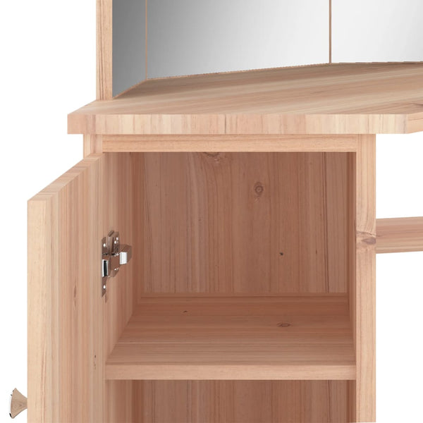 vidaXL Corner Dressing Table with LED Oak-Effect 111x54x141.5 cm