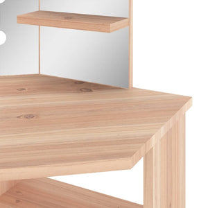 vidaXL Corner Dressing Table with LED Oak-Effect 111x54x141.5 cm