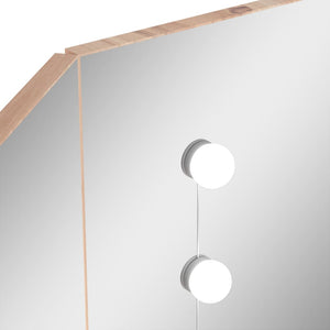 vidaXL Corner Dressing Table with LED Oak-Effect 111x54x141.5 cm