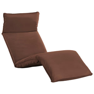 vidaXL Folding Sun Lounger Oxford Fabric Brown