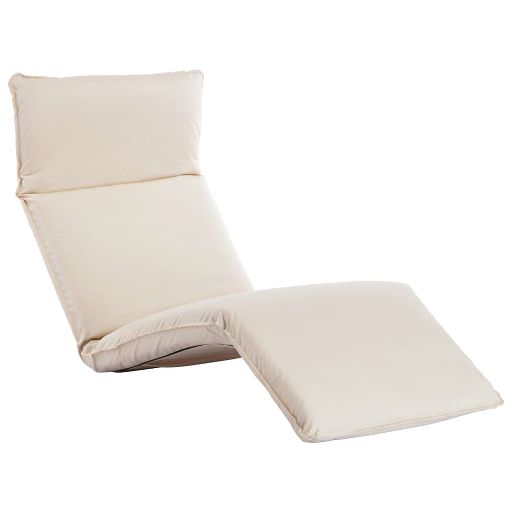 vidaXL Folding Sun Lounger Oxford Fabric Cream White