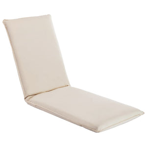 vidaXL Folding Sun Lounger Oxford Fabric Cream White