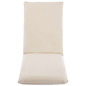 vidaXL Folding Sun Lounger Oxford Fabric Cream White