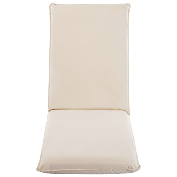 vidaXL Folding Sun Lounger Oxford Fabric Cream White