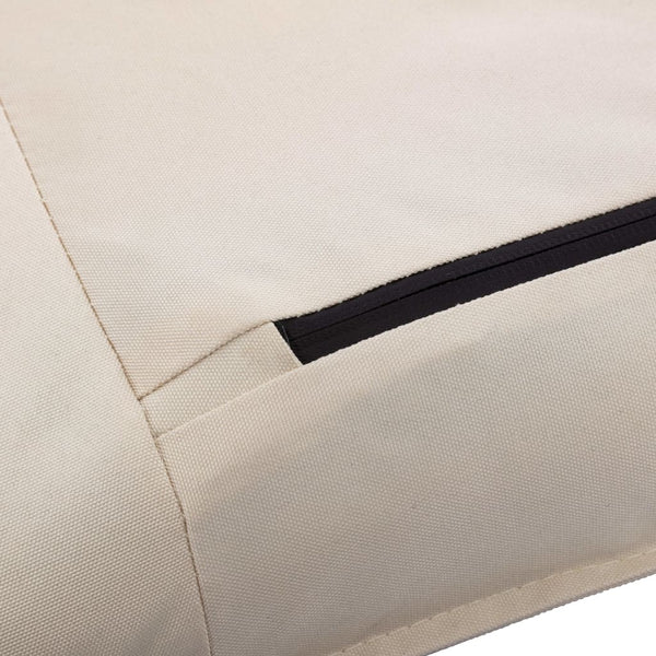 vidaXL Folding Sun Lounger Oxford Fabric Cream White